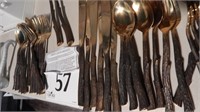 32 PC BRONZE WARE FLATWARE SET