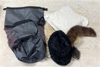 Assorted Lot. Pillow, Hat, Bag