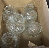 Box Lot Of Glass Oil Lamp Shades