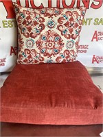 24in x 24in patio cushion and back pillow set.