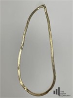 14 KT Yellow Gold Herringbone Necklace