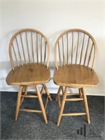 Pair of Wooden Barstools made in Yugoslavia