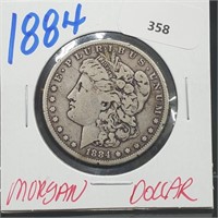 1884 90% Silver Morgan $1 Dollar