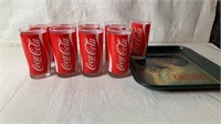 CocaCola Glasses with tray
