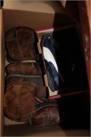 BOX OF BOOTS AND SHOES