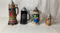 Box lot of beer mugs