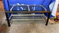Glass topped TV Stand 44” x 20” x 19”
