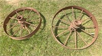 2 iron wheels 30" diameter