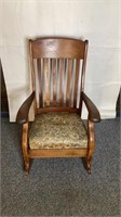 Vintage wooden rocking chair 40”