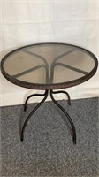 Patio table with glass top 30” diameter 28” tall