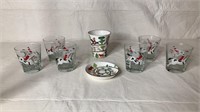 Hunter jumper glasses with cup & saucer