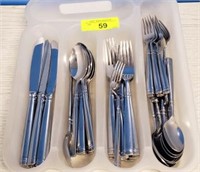SET OF GINKGO STAINLESS FLATWARE