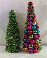 Two decorative Christmas trees 18 and 15"
