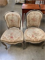 Pair of French Distressed Ballroom Chairs