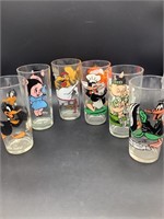 6 Vintage Looney Tunes Character Glasses