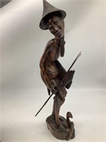 Wooden Carved Asian Fisherman