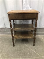 ONE DRAWER THREE TIER ANTIQUE TABLE