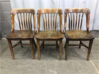 3 ANTIQUE SOLID WOOD CHAIRS