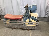 ANTIQUE MOTORCYCLE METAL AND WOOD CAROUSEL PIECE