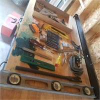 Level, C clamps, Drill, Bits, tools, etc