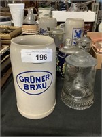 Lot of 10 Assorted Steins.