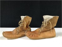 LEATHER VINTAGE MOCCASIN SNOW BOOTS