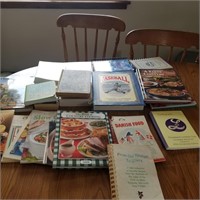 cook books, Baseball book, Tractor book