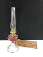 ANTIQUE OIL LAMP WITH ALADDIN CHIMNEY