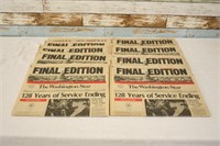 Several Copies of Final Edition of Washington Star
