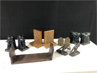 6 SETS OF MISC BOOK ENDS