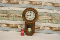 Trademark Oak Cabinet Pendulum Clock ~ No Key