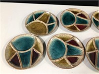8 DIVIDED POTTERY PLATES