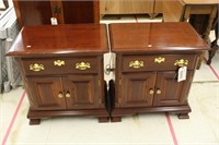 Pair of Colonial Furniture Cherry Nightstands