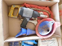 Rags, funnels, impact driver, etc