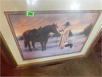 Cowboy/dog print, 28"x33.5"