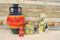 Assorted Italian Pottery Lot (1 As Is)