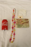 Art Glass Beads Handmade Necklace w/ Pouch
