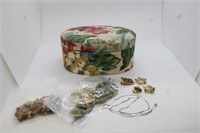 "Junk" Jewelry Lot for Crafting & Jewelry Box