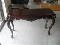 CARVED MAHOGANY SOFA TABLE-SCRATCHED