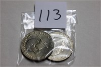 Eisenhower Dollar, 2 coins