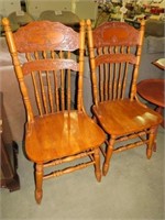 OAK PRESS BACK CHAIRS