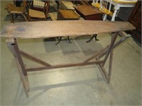 EARLY PRIMITIVE IRON BOARD W/ STAND