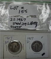 1927 Standing Liberty Quarters, 2 coins