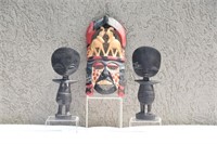 Carved Ebony Wood Figurines & Decorative Mask