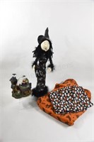 Hand Crafted Witch, Table Clothes & Water Globe