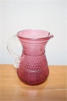 Antique cranberry pitcher with pontil 4.5" high