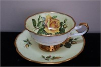 English Rosina Yellow Roses cup & saucer