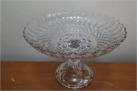 Vintage pressed glass compote 8.5"diax 5.5 high