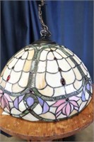 Stained glass ceiling fixture 18" dia x 12" h