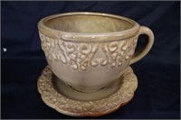 Planter 1 pc pottery cup & saucer